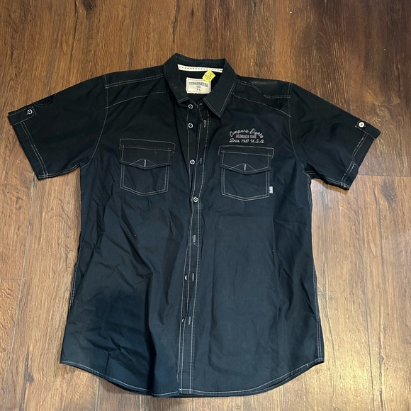 Black Casual Button Down Shirt for Men by Common Lang - Picture 1 of 3